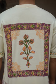 "Heritage Bloom"گلابِ ورثہ"– Block Print T-Shirt (250 GSM)