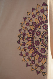 "Shaan-e-Rang"شانِ رنگ – Beige Block Print T-Shirt (250 GSM)